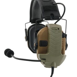 Hearangel Boom Microphone/Ken 2 Pin PTT Kit Compatible with Walker Earmuffs,Covert Ear Defender to Communicated Earmuff