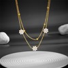Fashion Jewelry Stainless Steel Flower DaisyFlower Necklace Double Layering Necklace
