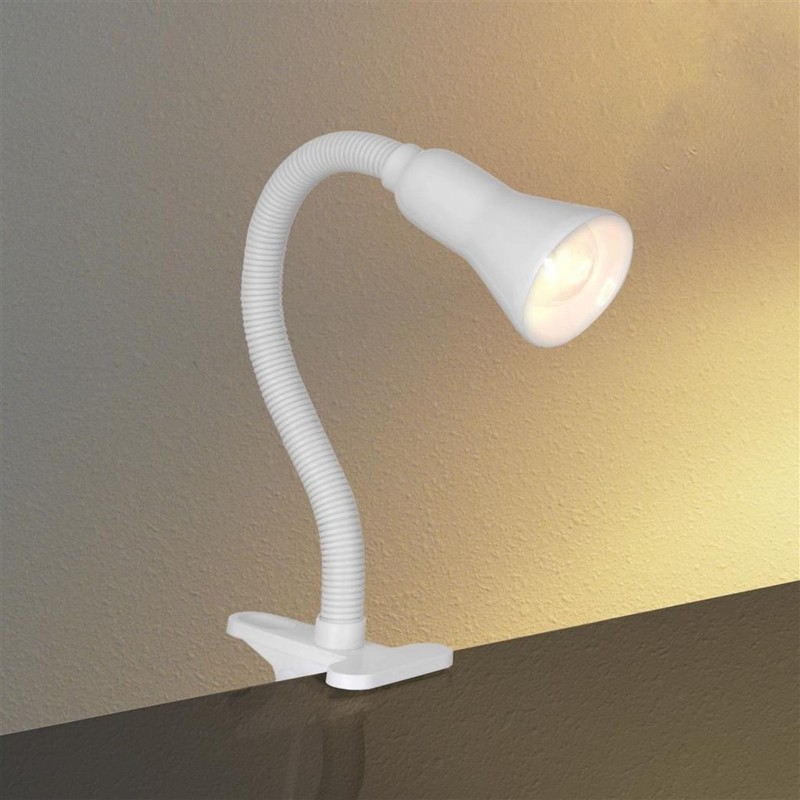 Searchlight Task clamp lamp desk partner white flexi clip (P4122WH)