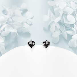 Ace Stud Earrings for Women 925 Sterling Silver Ace of Spades Earrings Playing Card Jewelry Gifts