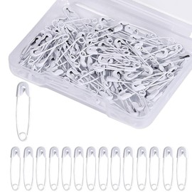 500 Pieces Safety Pins Small, 19mm Mini Safety Pins with Case Rust Resistant Safety Pins for Sewing Clothing DIY Craft Sewing Accessories Arts, Haberdashery Supplies(White)