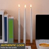 Tuanse 20 Pack White Flameless Taper Candles Flickering Bulk Long