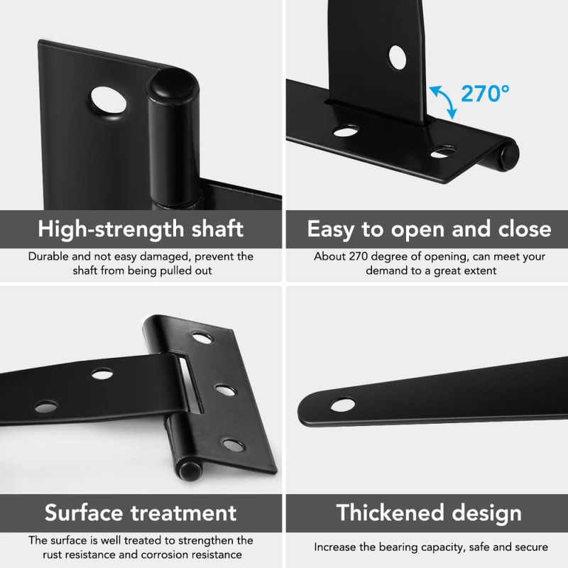 6 Pack Heavy Duty Tee Hinge, 50mm 2 Inch T