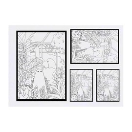 4 x 'Greenhouse Ghosts' Temporary Tattoos - Water Resistant, Skin-Safe, Non-Toxic Transfers, Mixed Sizes (TO00083688)