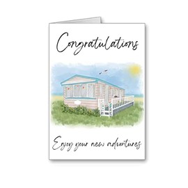 new home static caravan card enjoy your new adventures (envelope included)