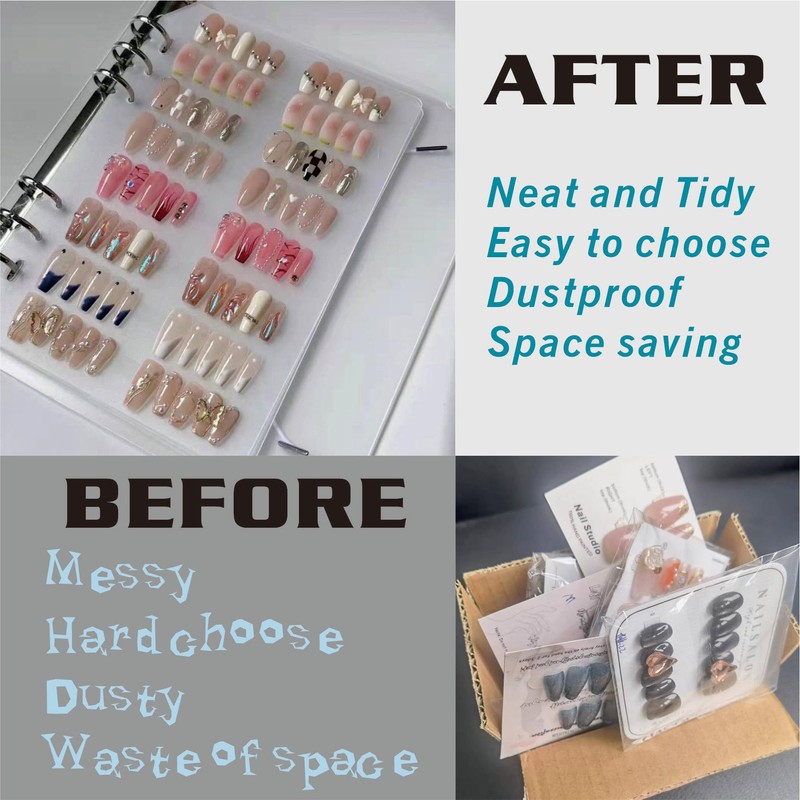 MeetRade Nail Storage Organizer: A5 Nail Display Book Fake Nail