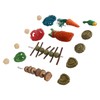 Rabbit Hanging Chew Toys Wood Grass Ball String Loofah Carrot