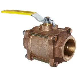 Apollo 82-100 Series Bronze Ball Valve, Three Piece, Inline, Lever, 3/4" NPT Female