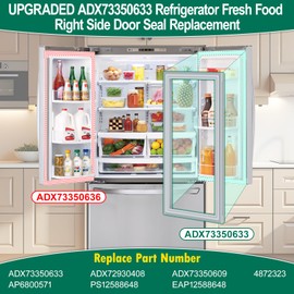 UPGRADED ADX73350633 Refrigerator Door Gasket Replacement Compatible with LG Refrigerator Parts Fridge Right Side Door Seal, Replaces ADX72930408 ADX73350609 4872323 Kenmore Fresh Food Door Gasket