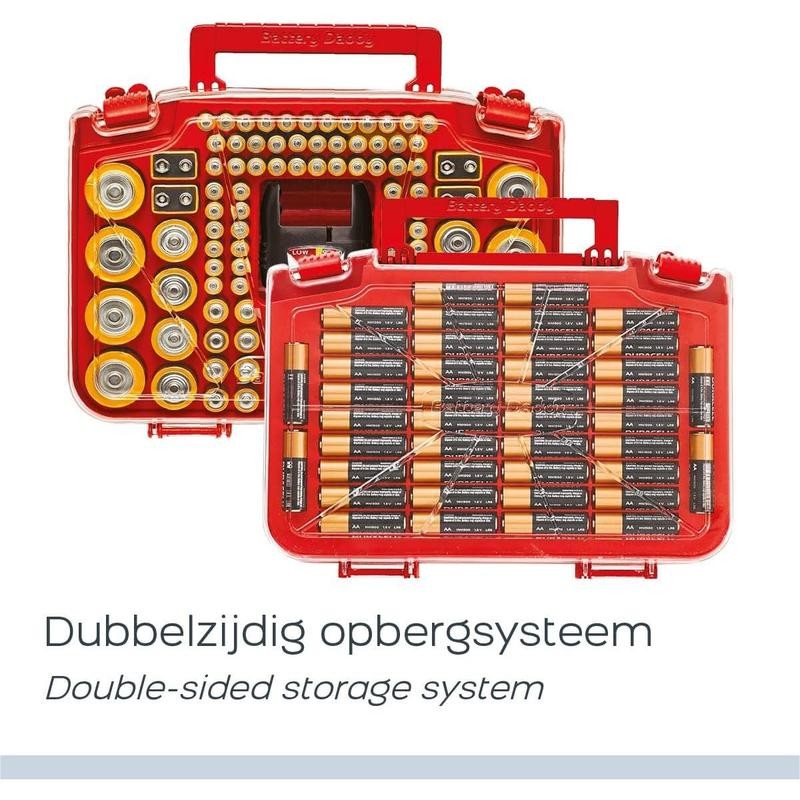 Battery Organizer Storage Case with Tester, Stores & Protects Up
