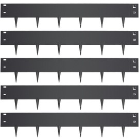 LMYYGOO 5PCS Steel Landscape Edging 39 x 4 Inch Black Garden Edging Border Length Flexible Landscape Edging Anchoring Stakes
