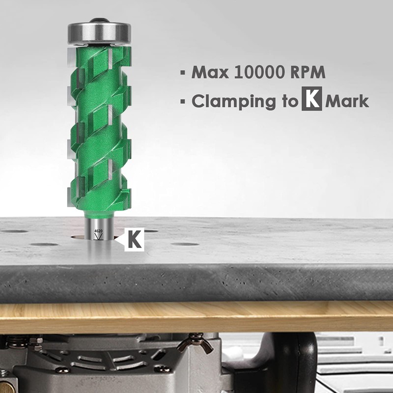 KOWOOD PRO Flush Trim Router Bit(20 Flutes) 1/2" Shank,2-3/4"Cut Length