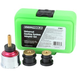 OEMTOOLS 27067 Universal Cooling System Adapter Set, Works with Auto Coolant Pressure Tester to Test Pressure in Most Vehicles, Fits Plastic Reservoirs