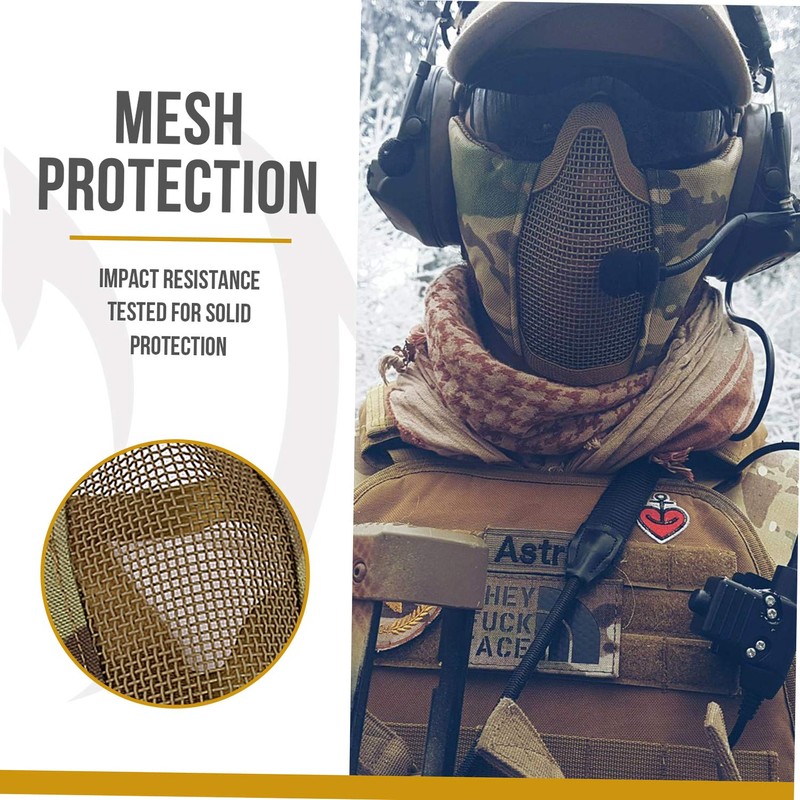 OneTigris 6" Tactical Foldable Half Face Mask Protective Mesh Mask