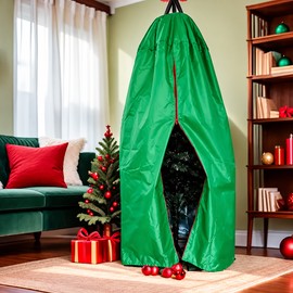 Upright Christmas Tree Storage Bag, Adjustable Oxford Fabric Dust Cover for Artificial Christmas Trees, Reusable Holiday Tree Storage Protector