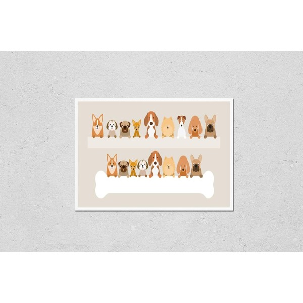 HardPress Wall Art Poster Print of Group of Dog Breeds