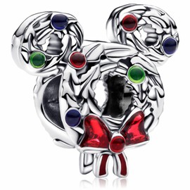 MSPOVOF Heart Christmas Animal Charms Bead for Bracelets and Necklaces S925 Sterling Silver Charms for Birthday Women Jewellery Gift, Cubic Zirconia