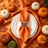 Thanksgiving Pumpkin Gold Napkin Rings Set of 6, Thanksgiving Table