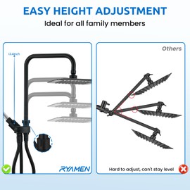 Ryamen 8" Dual Shower Head Combo, High Pressure Rainfall Shower Head with Handheld, 6 Spray Settings Angle Adjustable Handheld Shower Head with Pause, Height Adjustable, Matte Black