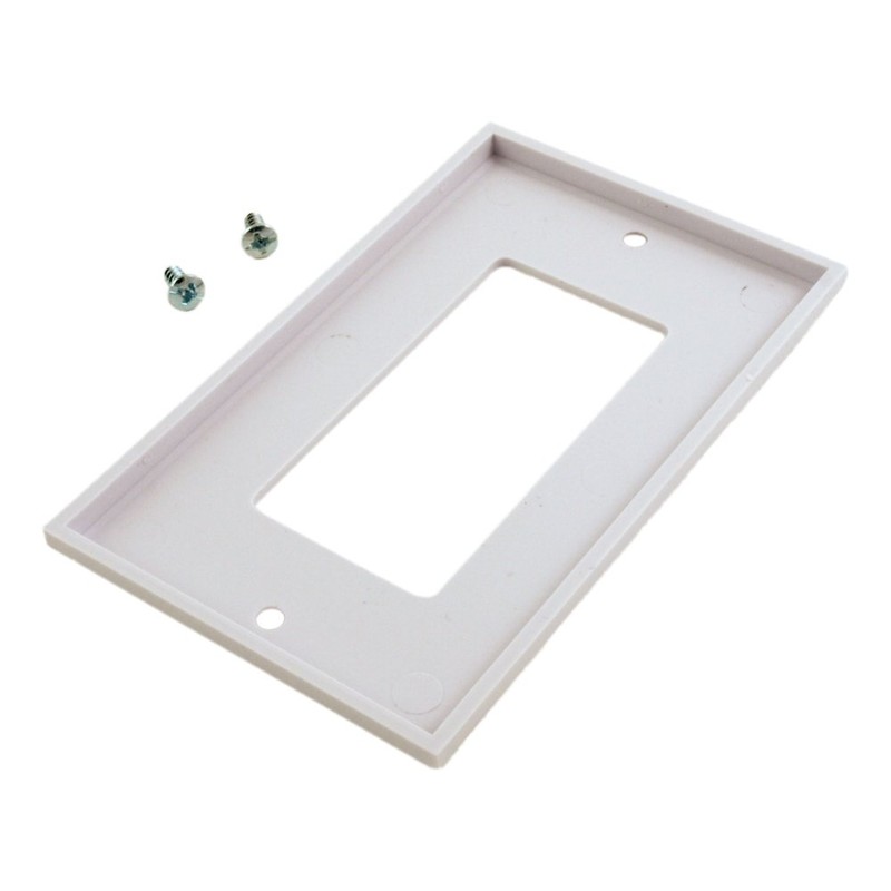 MyCableMart Wall plate: 1 Gang Decor Outer Frame, White