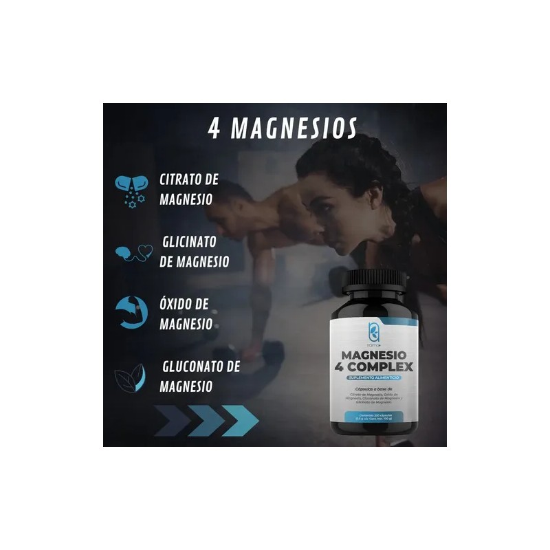 Naima Magnesio Complex Cápsulas Citrato Glicinato Gluconato 200 Unidades
