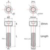 Wanyifa Titanium Cap Allen Socket Head Bolts M10 20 25