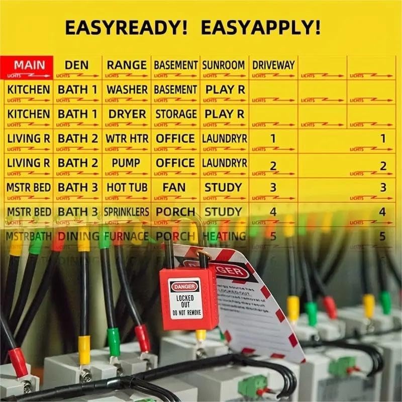 Premium Durable Circuit Breaker Labels, 129 Waterproof Fuse Box Stickers,