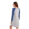 LazyCozy - Camisón largo de manga raglán para mujer, suave
