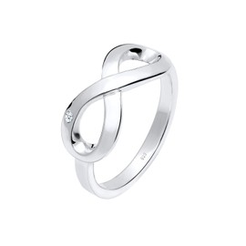 Elli Premium Women's Infinity Symbol Endless Ring with Diamond (0.02 ct.) in 925 Sterling Silver, Stone Sterling silver, Diamond