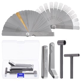Swpeet 4Pcs Adjusting Valves Tools Set, Motorcycle Engine Valve Screw Adjusting, Include Square Hole Tool, Hexagonal Hole Tool, Straight Feeler Gauge and Offset Feeler Gauge(Metric and Imperial)
