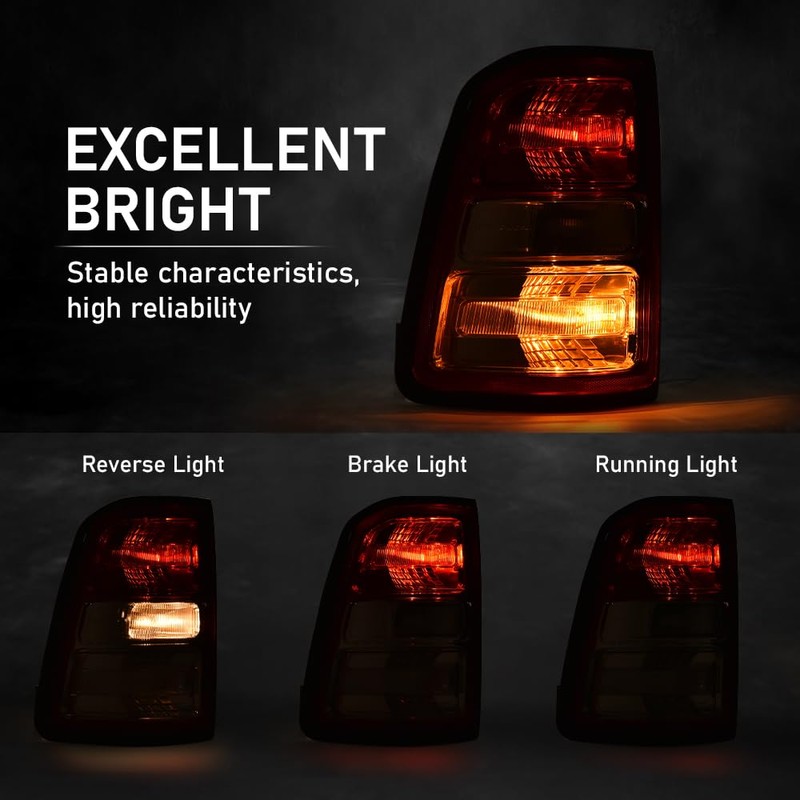 G-PLUS Tail Lights Brake Lamp w/Bulbs Driver & Passenger Compatible