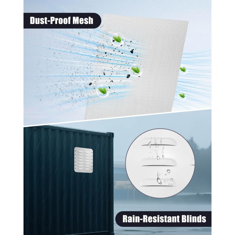 HZSIFU 2 pcs Heavy Steel Shipping Container Vent with Screen,