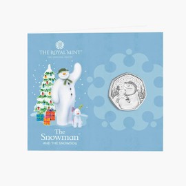 CrawleyCoins 2022 Snowman and The Snow Dog UK Christmas 50p Brilliant Uncirculated Coin with Card in Mint Sealed Pack