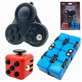 Fidget Spinners 3 Pack, Sensory Toys Hand Fidget Bundle, Anxiety and Stress Relief Toys for Kids and Adults