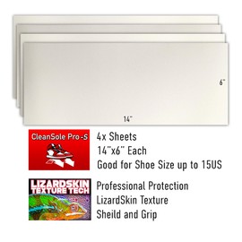 CleanSole Pro-S (4 hojas, para suelas planas, uso al aire última intervensión) Protector para zapatillas de deporte, zapatos de vestir de alto valor, tacones. Película adhesiva fácil de aplicar pelar