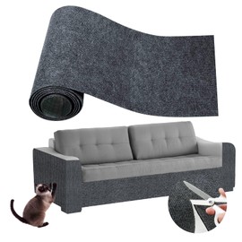 Taimimy 78.7"x15.8" Cat Scratch Mat,Cat Scratch Couch Furniture Protector with Self-Adhesive Backing,Trimmable Carpet Mat Replacement,DIY Climb Cat Scratcher for Sofa,Couch (Dark Grey)