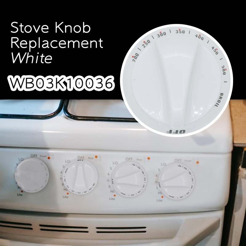 GYOFFULL WB03K10036 Thermostat Stove Knob White Replacement Part Control Compatible
