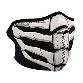 ZANheadgear Mask (Black, One Size Fits Most) (Half,Neoprene, Glow in The Dark, Bone Breath)