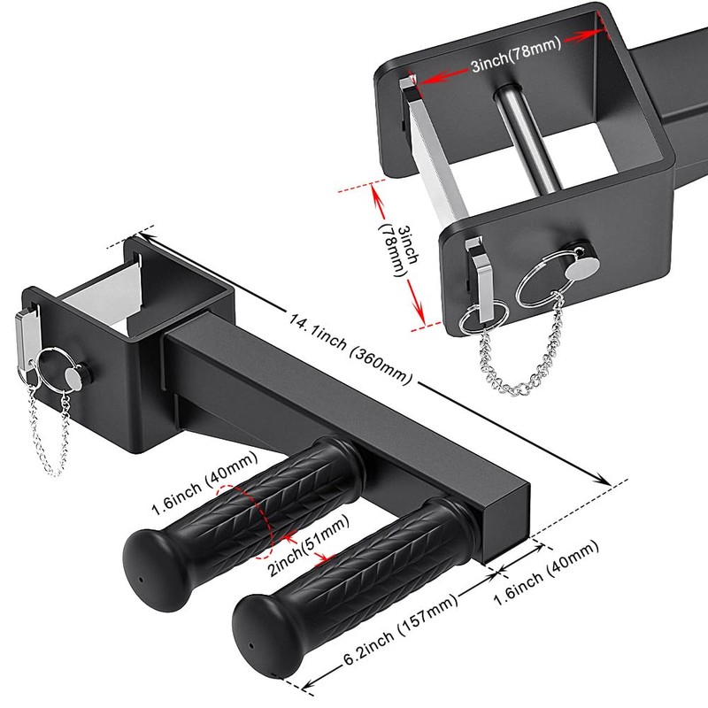 Lifeswell Dip Bar Attachment for 3" x 3" Power Rack,
