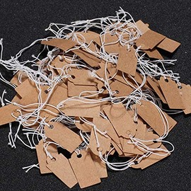 100PCS Marking and Writable Price Tags Hang Tag String Rope for Clothes Gift Bags Price Tags Shoes Tag Rope for Belts Pocket Luggage Label Attachment (Kraft Paper)