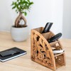 Purity Style Wooden Remote Control Holder with 4 Storage Compartments