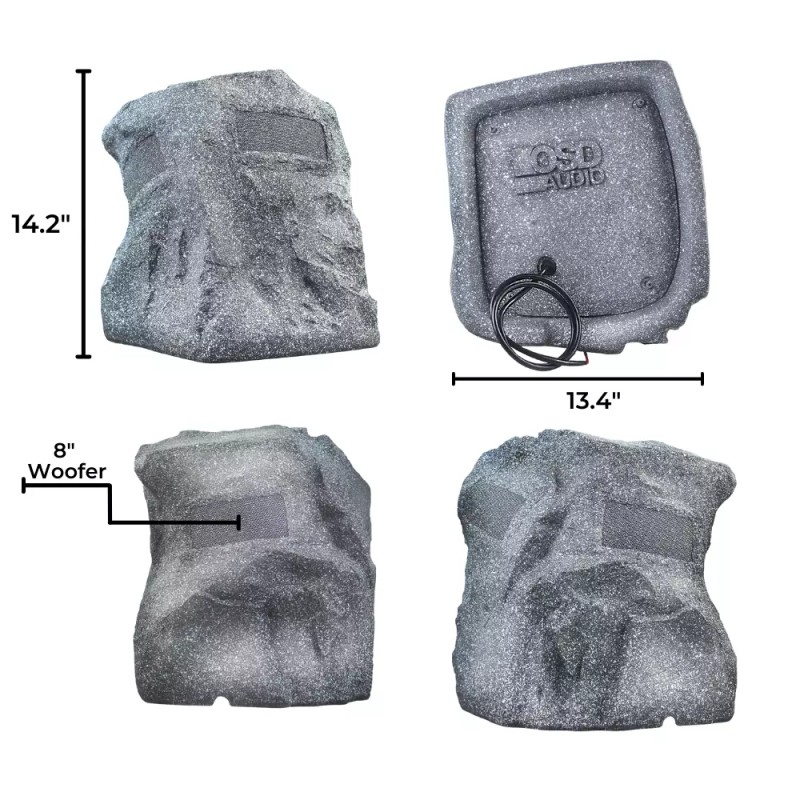 Universal OSD 8" 360° Outdoor Rock Speaker - Weather-Resist