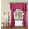 Castle Selection Linen Shower Curtain Set, Double Swag with Ruffles,