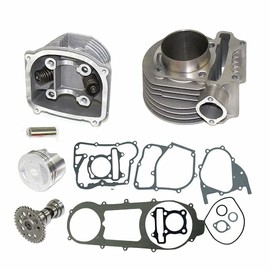61mm 180CC Big Bore Cylinder Kit with Camshaft Cylinder Head and Gaskets for GY6 125cc 150cc Scooter ATV and Quad