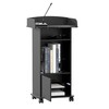 Podium Stand with Wheels Wooden Lectern Podium Stand Portable Pulpit