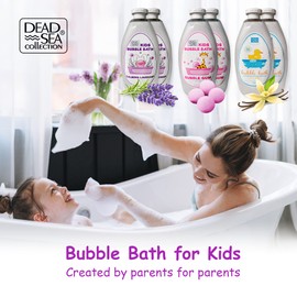 Dead Sea Collection Bubble Bath Kids with Lavender - Cleansing and Moisturizing Liquid Bath Bubbles - Lavender Oil and Pure Dead Sea Minerals - Pack of 2 Large Bottles (67.6 fl.oz)