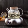 Teabloom Stovetop Safe Glass Teapot with Bamboo Lid (40oz/1200ml) +
