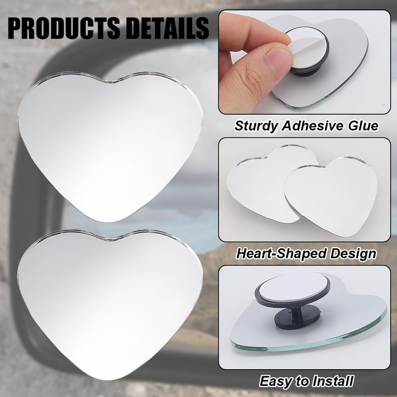 WEBEEDY 4 Pack Blind Spot Mirrors for Cars, Adjustable Automotive