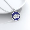 BETHZA Cat Necklace 925 Sterling Silver Genuine Lapis Lazuli Gemstone
