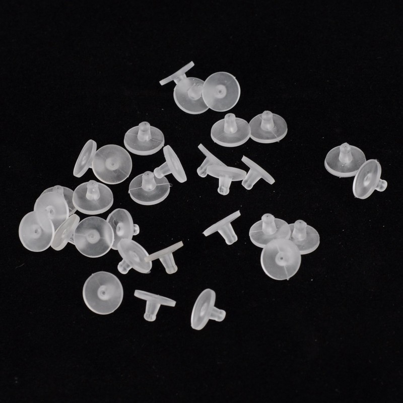 GoProver 100 Pack Earring Backs Earring Stoppers Clear Rubber Bullet